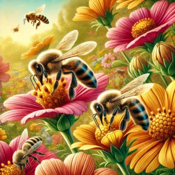 蜜蜂訪花採集花粉